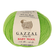 Пряжа Бэби Вул  (Baby Wool Gazzal ), 50 г / 175 м  818  т.серый