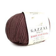 Пряжа Бэби Коттон (Baby Cotton Gazzal  50 г / 165 м 3455 шоколад