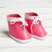 Обувь для игрушек (Ботиночки) 3495204 7,6 см  «Завязки»  пара розовый