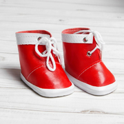Обувь для игрушек (Ботиночки) 3495206 7,6 см  «Завязки»  пара красный