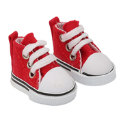 Обувь для игрушек (Кеды) 25240  5,0 см  выс.3,3 см шнурки красный (1 пара)
