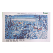 Ткань с рисунком для вышивания бисером «Конек 1263 Зимняя прогулка» 25*45 см