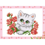 Алмазная мозаика Фрея ALVS-006 «Котенок с цветочком»