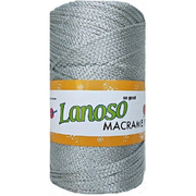 Пряжа Макраме (Lanoso Macrame PP),  200г/ 230 м, 952 серый металлик