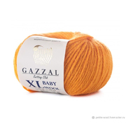 Пряжа Бэби Вул XL (Baby Wool XLGazzal ), 50 г / 100 м  837 оранж.