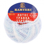 Пряжа Лотос травка стрейч (Камтекс),  50 г / 80 м, ЛТС237  голубой / белый