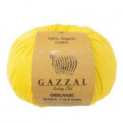 Пряжа Органик бэби коттон (Organik baby cotton Gazzal ), 50 г / 115 м  420 желтый