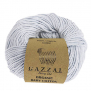 Пряжа Органик бэби коттон (Organik baby cotton Gazzal ), 50 г / 115 м  417 бл.голубой