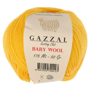 Пряжа Бэби Вул  (Baby Wool Gazzal ), 50 г / 175 м  812 желтый