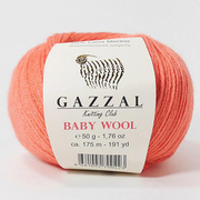 Пряжа Бэби Вул  (Baby Wool Gazzal ), 50 г / 175 м  819  коралл