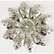 Декоративный элемент «Цветок» 48 мм 7703989 (уп. 5 шт.) серебро