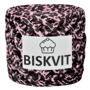 Пряжа Бисквит (Biskvit) (ленточная пряжа) розовый леопард