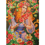 Рисунок на канве МП (33*45 см) 0389 «Дама в цветах»