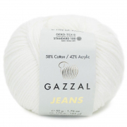Пряжа Джинс-GZ (Gazzal, Jeans-GZ), 50 г / 170 м, 1101 молочный