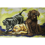 Рисунок на канве А-1577 «Три щеночка» 33*45 см