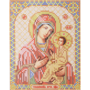 Ткань для вышивания бисером Благовест И-5074 Пр. Богородица Тихвинская 13,5*17см