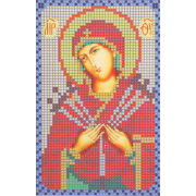 Ткань для вышивания бисером А5 КМИ-5311 «Богородица Семистрельная» 10*18 см
