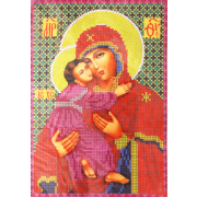 Ткань для вышивания бисером А4 КМИ-4334 «Божья матерь Владимирская» 18*25,5 см