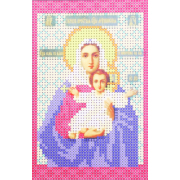 Ткань для вышивания бисером А5 КМИ-5418 «Божья Матерь Леушинская» 10*18 см