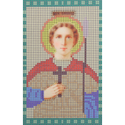 Ткань для вышивания бисером А5 КМИ-5382 «Св. Мученик Валерий» 10*18 см