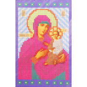 Ткань для вышивания бисером А5 КМИ-5429 «Пр. Богородица Тихвинская» 10*18 см