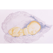 Ткань для вышивания бисером А3 КМЧ-3485 «Младенец в крыльях ангела» 24*36 см