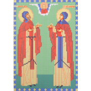 Ткань для вышивания бисером А4 КМИ-4305 «Петр и Февронья» 18*25,5 см