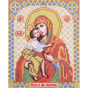 Ткань для вышивания бисером Благовест И-5054 Пр. Богородица Феодоровская 13,5*17 см