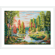 Рисунок на канве М.П. Студия СК-022 «Рассвет в лесу» 40*50 см
