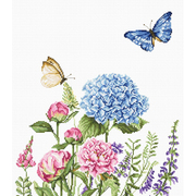 Набор для вышивания Luca-S В2360 «Летние цветы и бабочки» 26,5*31,5 см