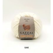 Пряжа Пур Вул-4 (Gazzal, Pure Wool-4), 100 г / 65 м, 5242 молочный