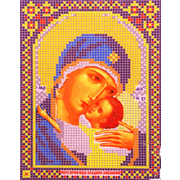 Ткань для вышивания бисером А5 иконы БИС МК-209 «Пр. Б. Сладкое Лобзание» 12*16 см