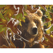 Ткань для вышивания бисером М.П.Студия Г-021 «Медведь» 22,5*27,5 см