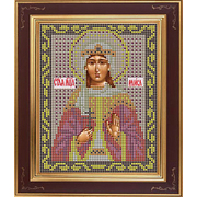 Ткань для вышивания бисером А5 иконы БИС Арт. 3-51 «Св. Раиса» 10,5*17 см