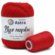 Пряжа Пух норки Astra Premium( Mink yarn), 50 г / 350 м, 010 ярко-красный