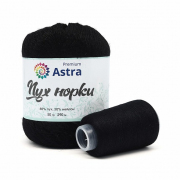 Пряжа Пух норки Astra Premium( Mink yarn), 50 г / 350 м, 011 черный