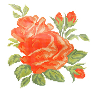 Ткань для вышивания бисером МП 4512 «Розы» шелк 28*34 см