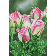Ткань для вышивания бисером А3 БИС 635 «Розовые розы» 33*45 см