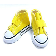 Обувь для игрушек (Кеды) КЛ.27006  7,5 см  выс. 4,5 см желтый на 1 лип. (1 пара)