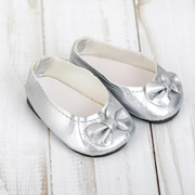 Обувь для игрушек (Туфли) 4258953 «Бантик» 7,0 см (пара) серебро