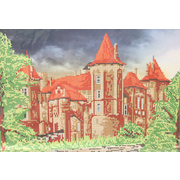 Ткань с рисунком для вышивания бисером «Наследие (А3) КБ-187 Средневековый замок» 26*37 см