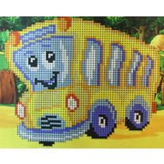 Ткань для вышивания бисером ТМ Иголочка КДА5-011 «Веселый автобус» 13*17 см