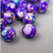 Набор бусин для творчества 10 мм 6301287 «Шарики шамот» фиолетовый