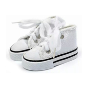 Обувь для игрушек (Кеды) 25986  3,9 см  выс.3, см на шнурках белый  (1 пара)