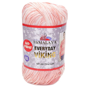 Пряжа Эвридэй викинг (Himalaya Everyday Viking), 100 г / 250 м 70513 белый/розовый