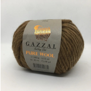 Пряжа Пур Вул-4 (Gazzal, Pure Wool-4), 100 г / 65 м, 5245 коричневый