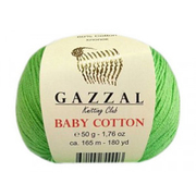 Пряжа Бэби Коттон (Baby Cotton Gazzal  50 г / 165 м 3448 св.зеленый
