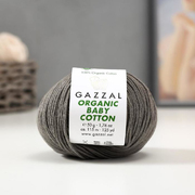 Пряжа Органик бэби коттон (Organik baby cotton Gazzal ), 50 г / 115 м  435 серый