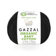 Пряжа Органик бэби коттон (Organik baby cotton Gazzal ), 50 г / 115 м  430 черный