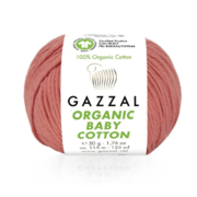 Пряжа Органик бэби коттон (Organik baby cotton Gazzal ), 50 г / 115 м  419 коралл